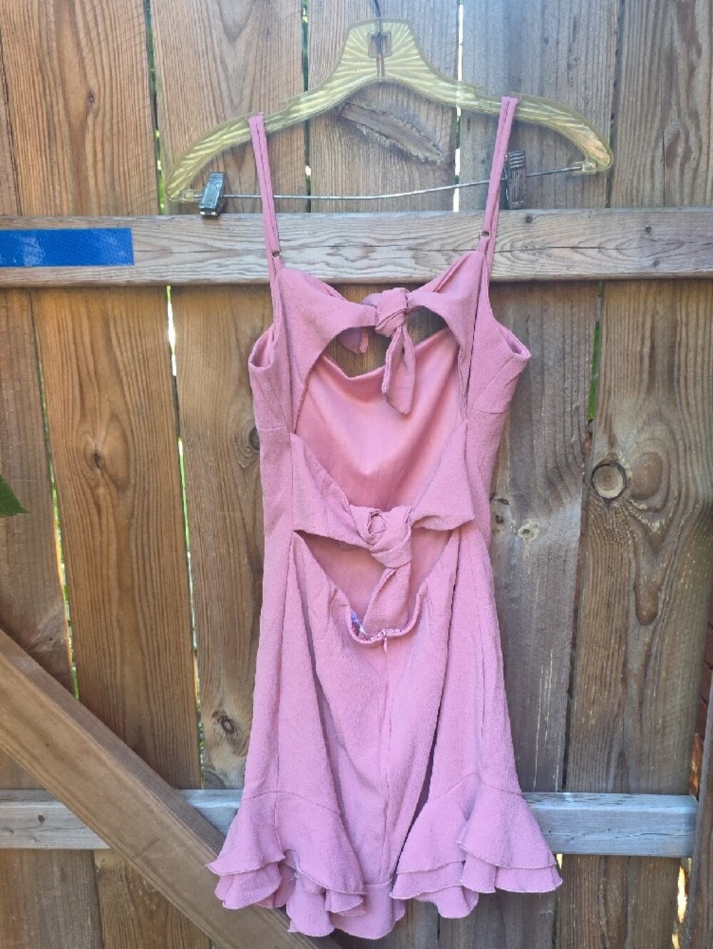 Pink Spaghetti Strap Ruffle Hem Dress - Picture 2 of 3